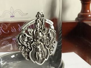 Mirth Is King Roj Royal Order Of Jesters Glass Pewter Pencil Holder - Rare