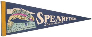 Vintage Souvenir Pennant Spearfish South Dakota Black Hills Sturgis Deadwood Sd