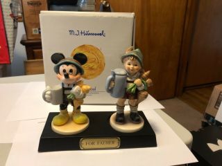 Hummel Goebel Disney Convention For Father Set Mickey Mouse 0605 Of 1500 Ltd Ed