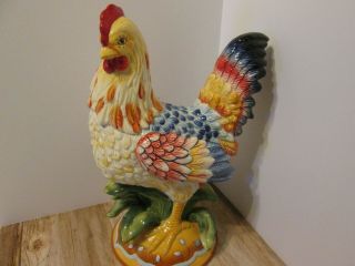 Fitz And Floyd Ricamo Hen Chicken Figurine 11” Country Chic