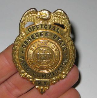 Obsolete York Genesee State Park Commission Badge
