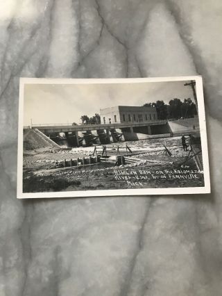 Vintage Photo Postcard Allegan Dam On Kamikaze River Fennville Michigan