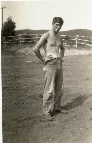10 Vintage Photo Shirtless Soldier Buddy Boy Muscle Man Snapshot Gay