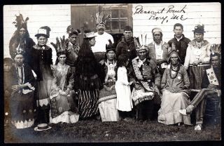 Rare C.  1905 Passamaquoddy Indians Pleasant Point Perry Maine Generational Photo