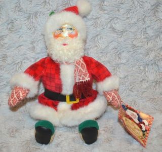 Mary Engelbreit Christmas Santa Claud Plush Figure W/tag