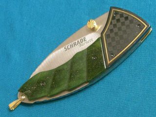 Rare Schrade Van Barnett Custom Sb2 Ltd Bone Carbon Fiber Lockback Folding Knife