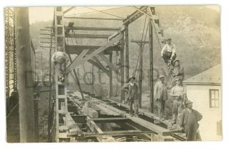 Rppc Railroad Construction Bridge Shamokin Pa Pennsylvania Real Photo Postcard 2