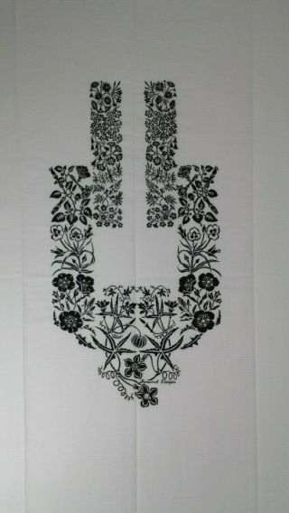 Harwood Steiger Black And White Silk Screen Panel 35 X 44 Inches