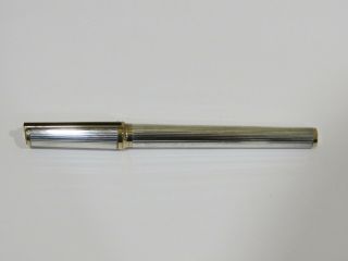 S.  T.  Dupont Montparnasse Silver Plate With Gold Trim Ballpoint Pen,  France