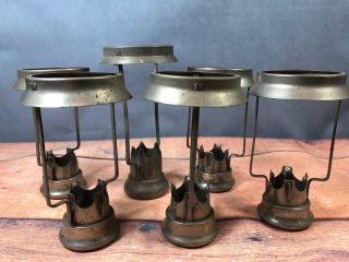 Set Of 6 Candle Followers With Shade Holders Antique Nickel Color 2ib