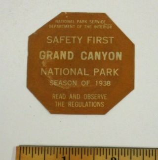 Vintage 1938 Grand Canyon National Park entrance permit sticker & driver license 4