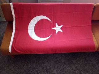 Antique Vintage Turkey Turkish National Flag Sewn On Rare Advertising History A,