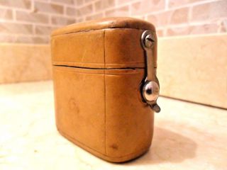 Antique Travelling Leather Covered Inkwell