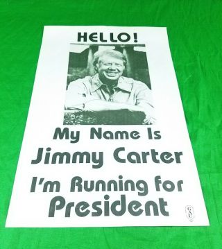 Jimmy Carter For President Poster 1976 Election Campaign