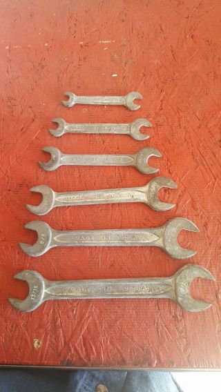 Indestro Usa Vintage 6 Piece Open End Wrench Set
