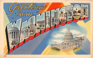 Q23 - 2032,  Greetings From Washington,  D.  C. ,  Large Letter Postcard.