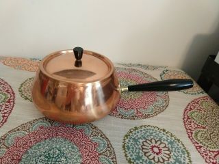 Vintage Solid Copper Fondue Pot,  Made In Japan