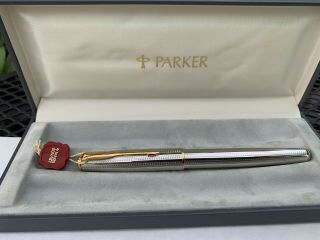Parker Sonnet Cascade Silver Gt Fountain Pen 18k B Nib