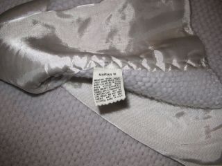 VINTAGE Acrylic Thermal Queen SZ Blanket GRAY / SILVER USA Made 92 X 82 Waffle 6