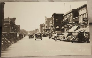 1930s Third Street West Old Cars Yankton South Dakota Real Photo Post Card