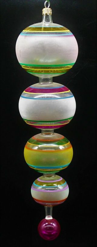 Rare Christopher Radko Crystal Rainbow 93 - 308 - 0 Quintuple Drop 13 " Ornament