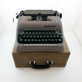 Vintage Smith Corona Silent Portable Typewriter W/ Case Ribbon