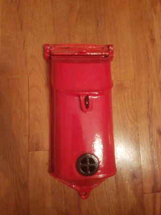 Vintage Griswold? Cast Iron Wall Mail Box 2 Door Mailbox 353 198 Painted Red
