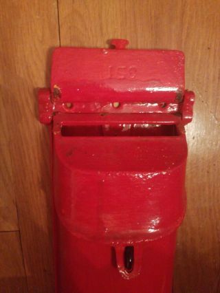 Vintage Griswold? Cast Iron Wall Mail Box 2 Door Mailbox 353 198 Painted Red 4