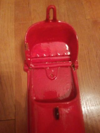 Vintage Griswold? Cast Iron Wall Mail Box 2 Door Mailbox 353 198 Painted Red 5