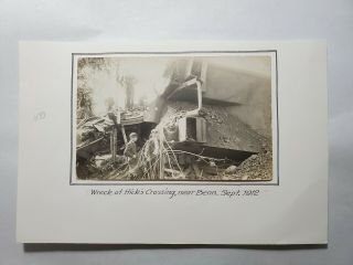 1912 Rppc Train Wreck Hicks Crossing Bennington Vt Photo Postcard No Res