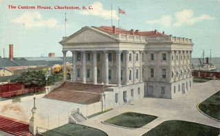 The Custom House,  Charleston,  South Carolina Sc Antique Postcard