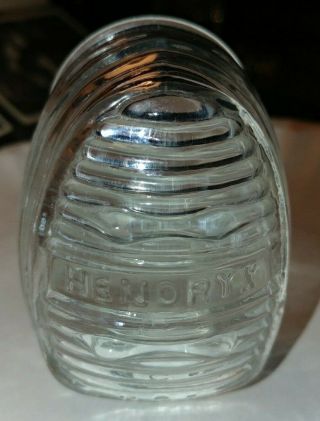 Vintage Clear Glass Bird Cage Feeder Hendryx Usa Seed Water Cup Rib Pattern