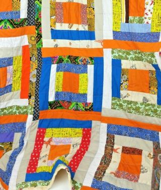 Vintage Mid Century Hand Made Quilt 69 " X 52 " Inches Paisley,  Folk Art Quilt Dogs