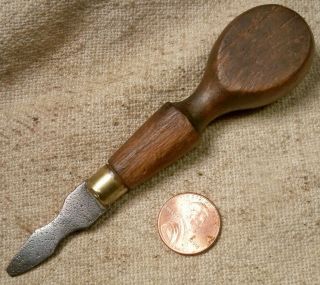 Vintage Small Wood Handle Turnscrew Or Screwdriver Collectible Tool Read
