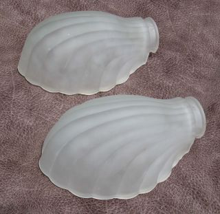 2 Art Deco Frosted Glass Slip Shade For Sconce Chandelier