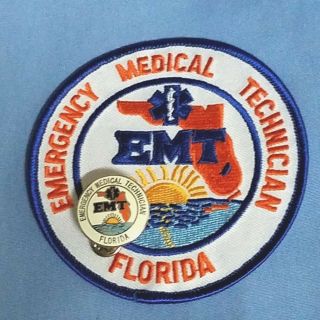 Florida Emt Embroidered Patch And Pin