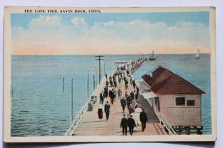 Old Postcard The Long Pier,  Savin Rock,  Connecticut