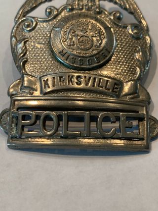 Vintage Obsolete State Of Missouri Police Badge Pin Kirksville 4A 4
