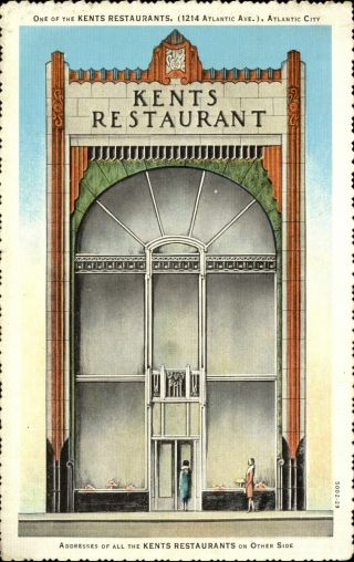 Kents Restaurant 1214 Atlantic Ave Atlantic City Jersey Nj 1940s