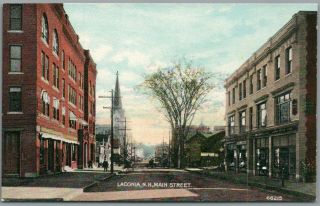 Laconia,  Hampshire Nh - Main Street - Postcard