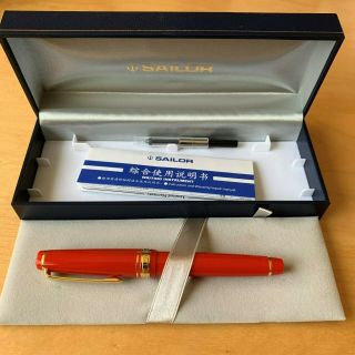 Sailor Professional Gear Slim Fountain Pen,  Red,  With 14k Zoom Nib