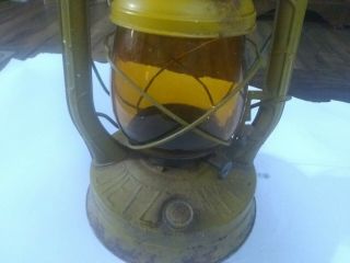 Vintage Dietz Lantern No 2 D - Lite Yellow Globe Property of Chicago Park District 2