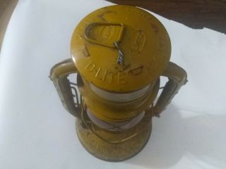 Vintage Dietz Lantern No 2 D - Lite Yellow Globe Property of Chicago Park District 4