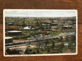 Vintage Postcard Oil Fields,  Tulsa,  Okla