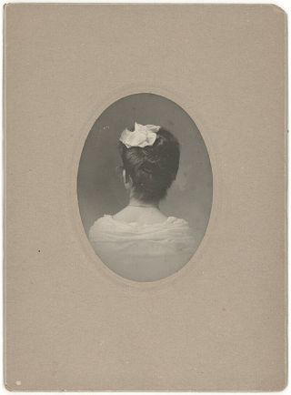 C1890 Cabinet Photo Unique Image Shows Back Of Young Woman 