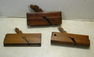 3 Vintage Ohio Tools Moulding Wood Planes Tool W Blades Kk187