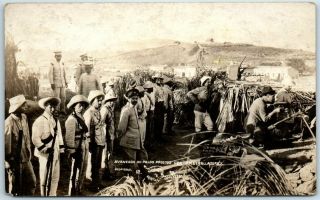 Mazatlán,  Mexico Rppc Real Photo Postcard Soldiers Rifles Revolution Scene 1910s