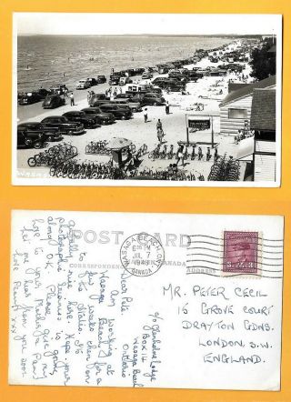 Canada Vintge Postcard - Stamp 1948 - R.  Photo Wasaga Beach Ontario - Rare