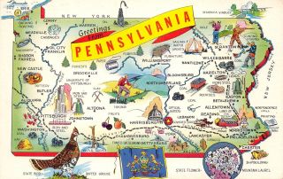 Q23 - 1243,  Greetings From Pennsylvania.  Postcard.