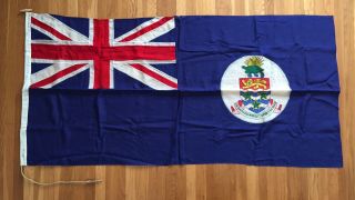 Vintage Old British Colonial Cayman Islands Flag Banner Wool 3x6ft 4